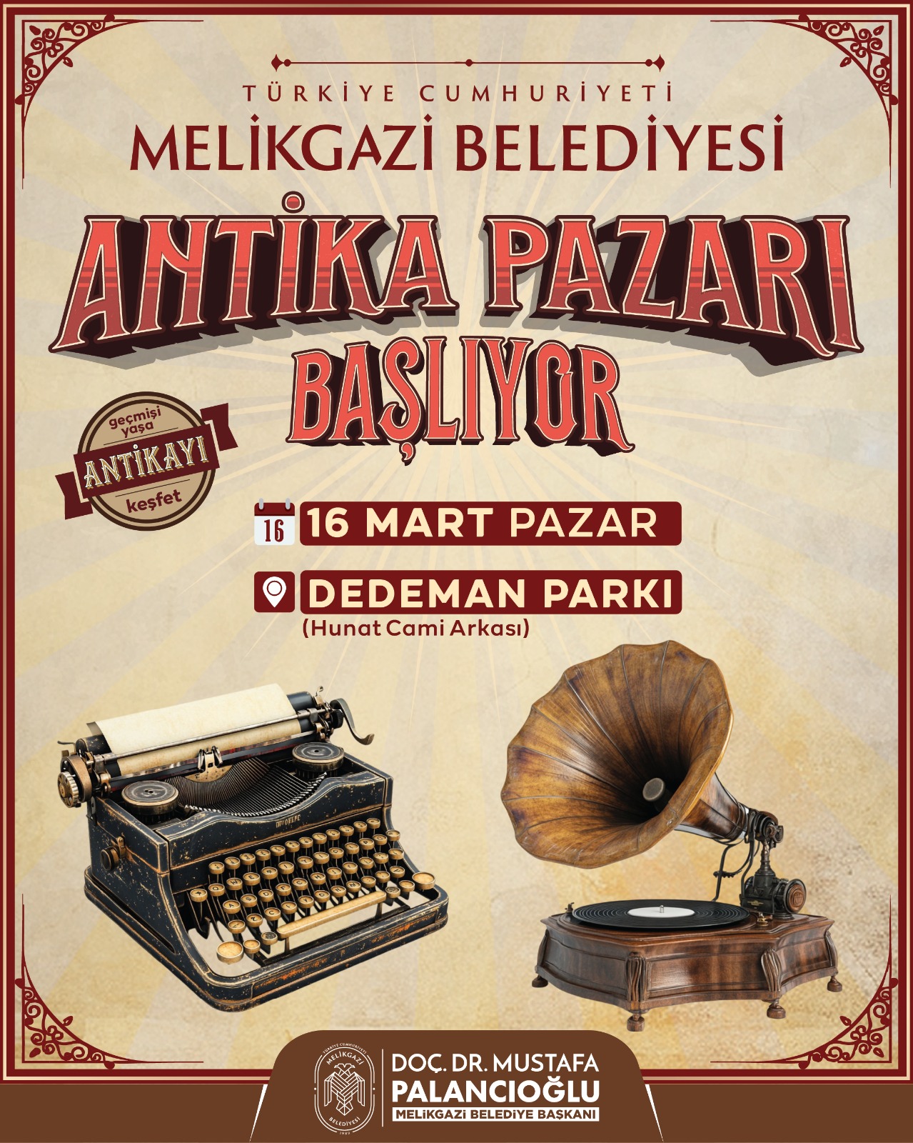 MELİKGAZİ ANTİKA PAZARI KAPILARINI AÇIYOR