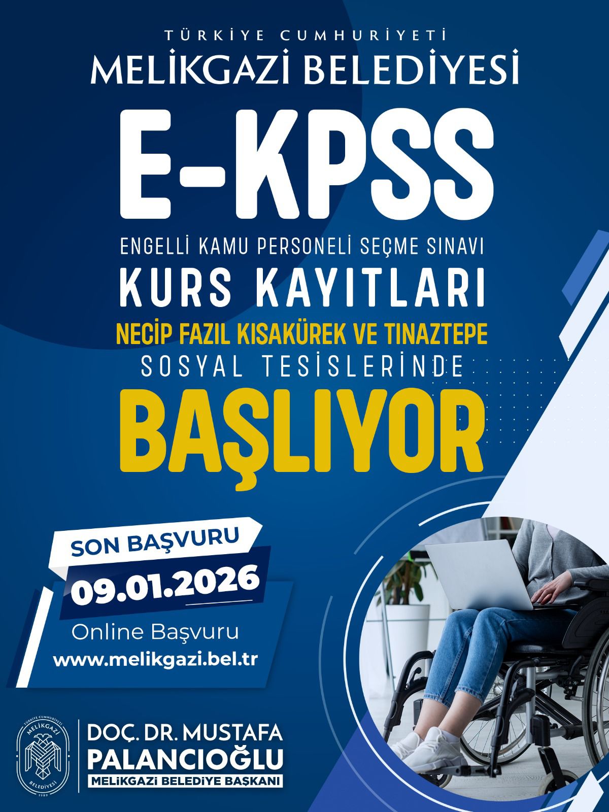 MELİKGAZİ’DE KPSS'YE HAZIRLIK KURSU BAŞLIYOR