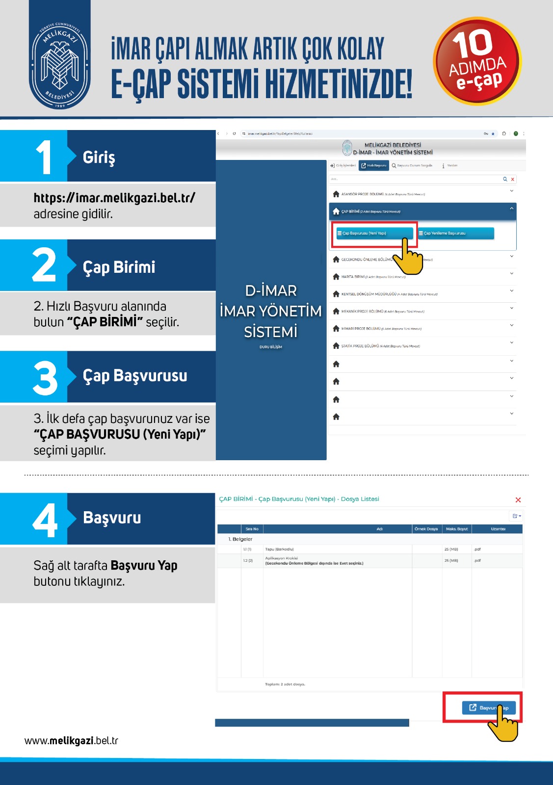MELİKGAZİ’DE E-ÇAP İLE İŞLEMLER ARTIK DAHA KOLAY VE HIZLI