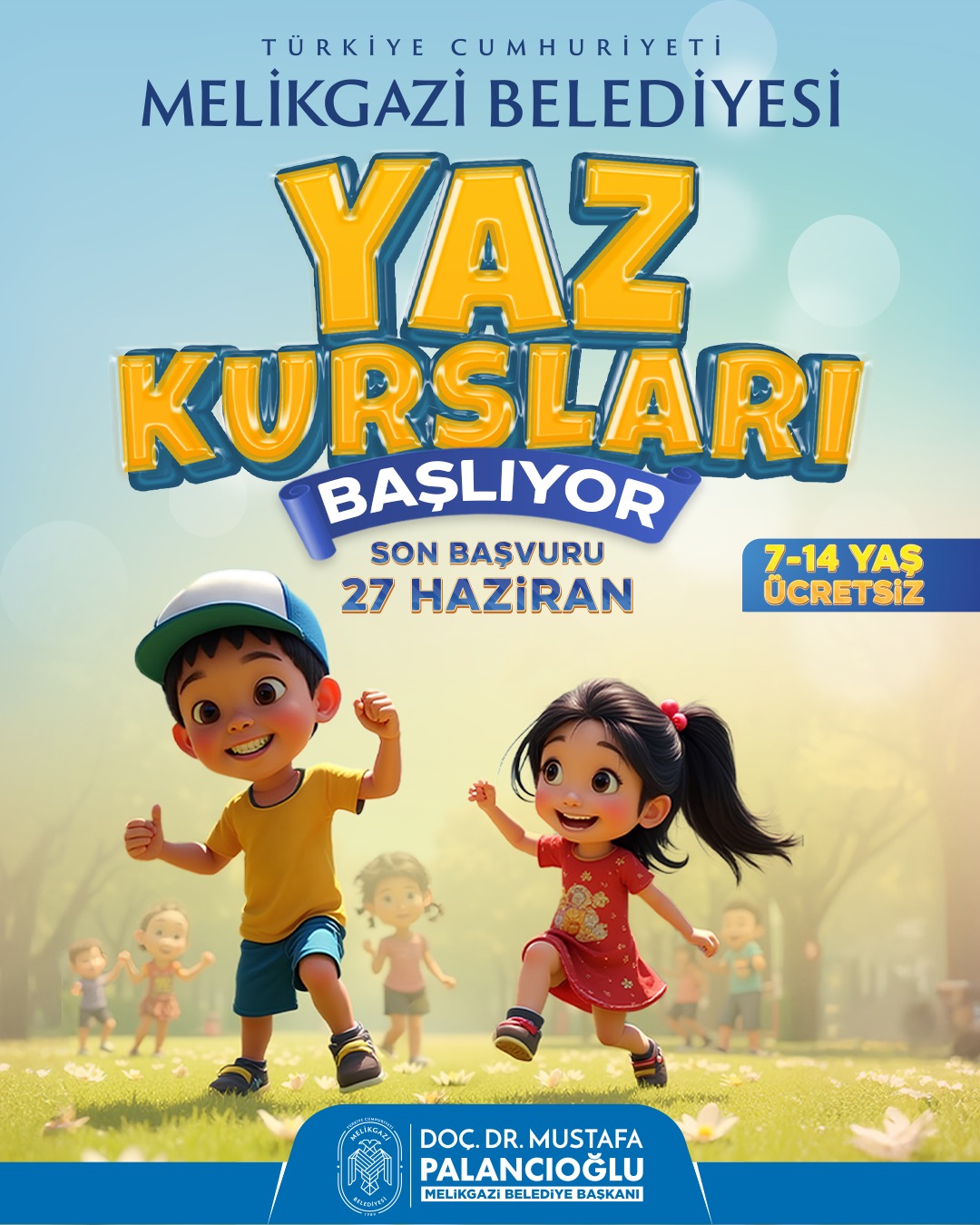 MELİKGAZİ BELEDİYESİ YAZ KURSLARI İÇİN SON BAŞVURU 27 HAZİRAN