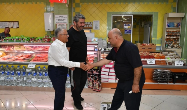BAŞKANDAN TALASTA ESNAF GEZİNTİSİ